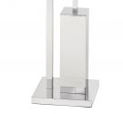 Squared free standing lavatory brush holder with two towel rack, toilet paper and frosted glass soap dish