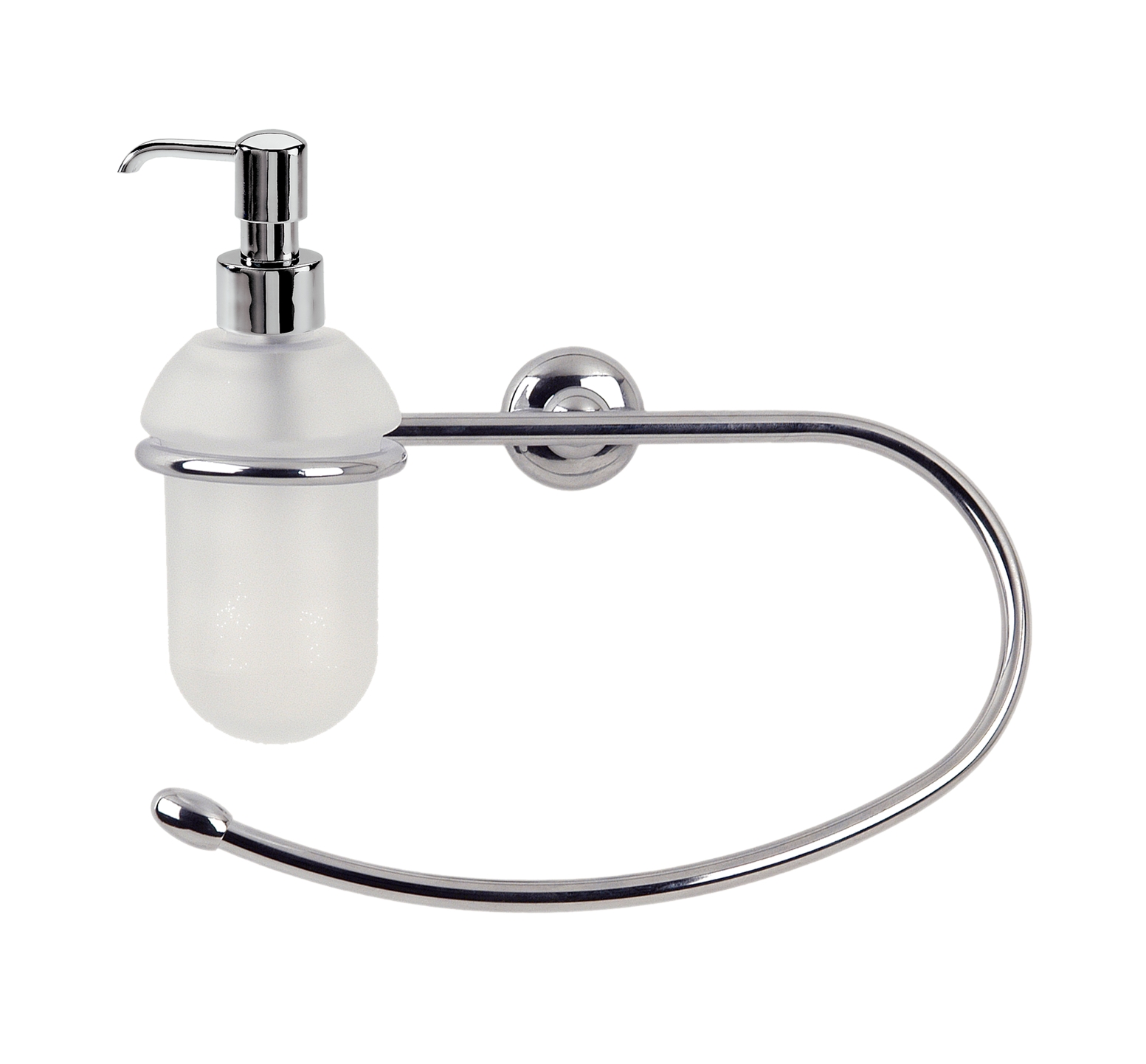 Bathroom accessory two functions, towel rack and soap dispenser - WAVE LINE